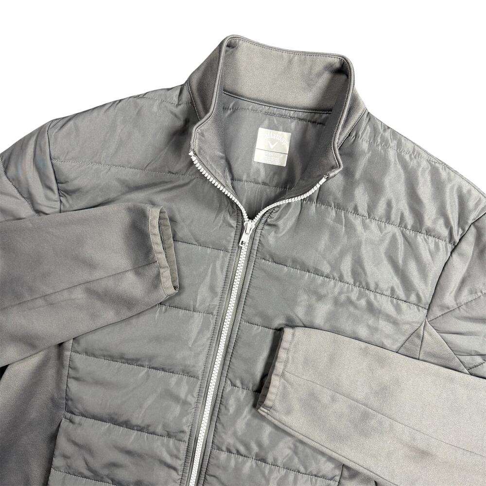 Callaway Men’s Small Gray Hybrid Golf Jacket Full Zip Quilted Stretch
